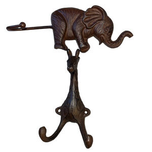 NEW Cast iron Giraffe and Elephant Hooks